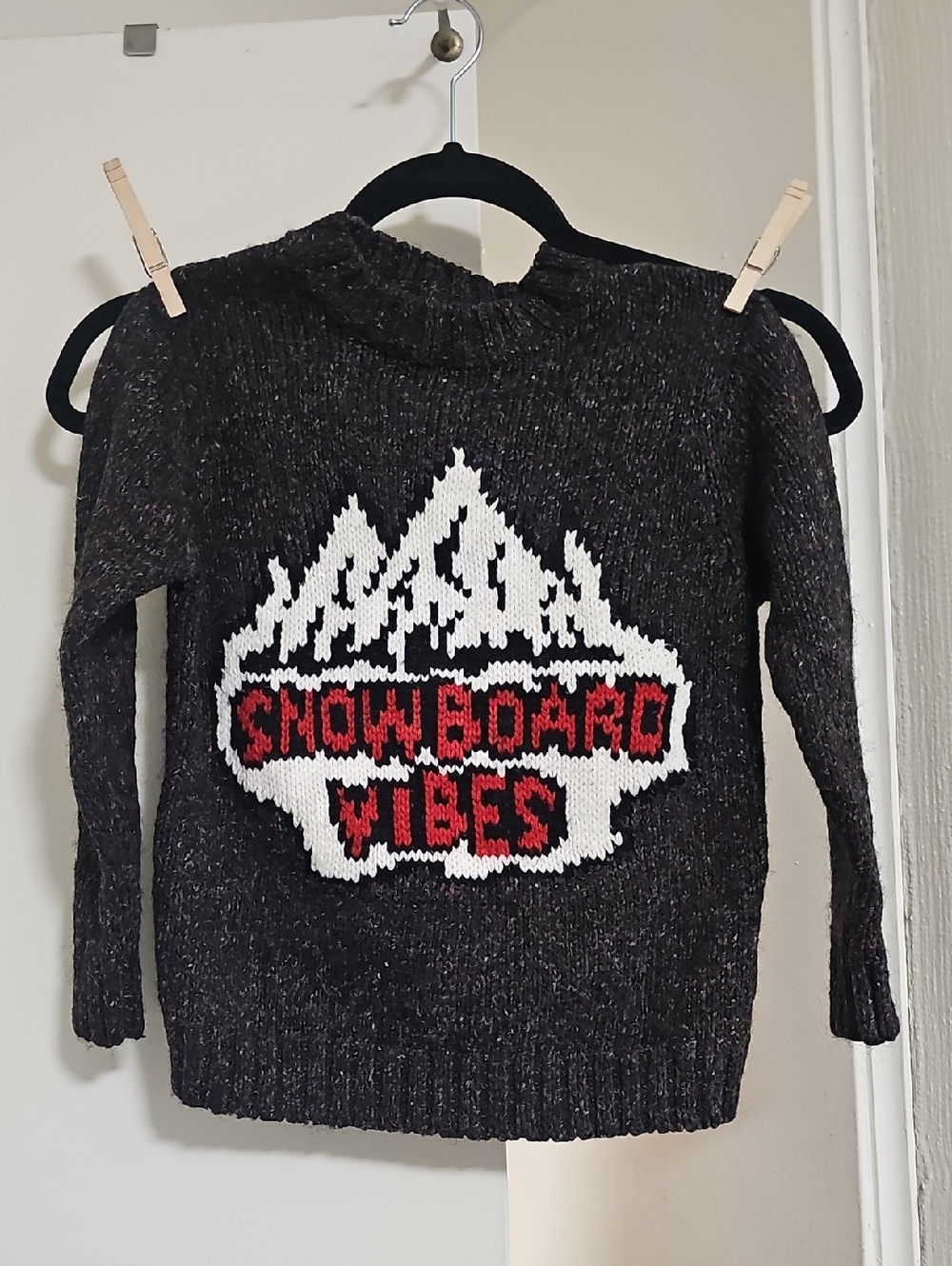 Zara Snowboard Vibes Crewneck Sweater Dark Charcoal Size 7